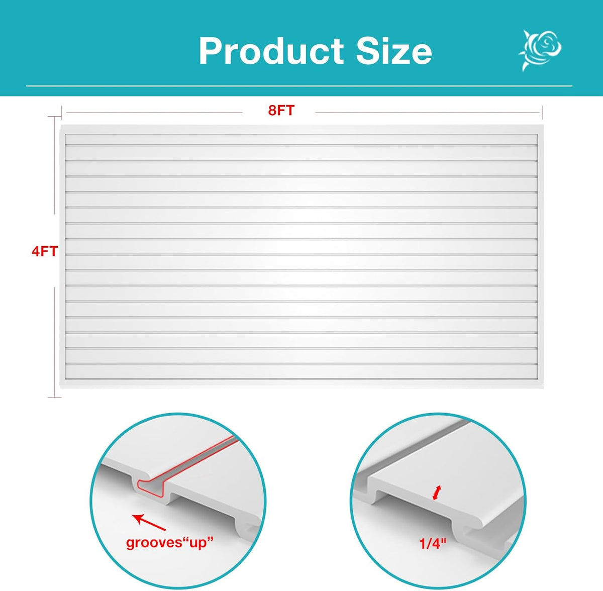 NeatiEase Slatwall Panel Wall Storage Systems, 4 x 8ft Slat Wall Paneling Garage Wall Organizer