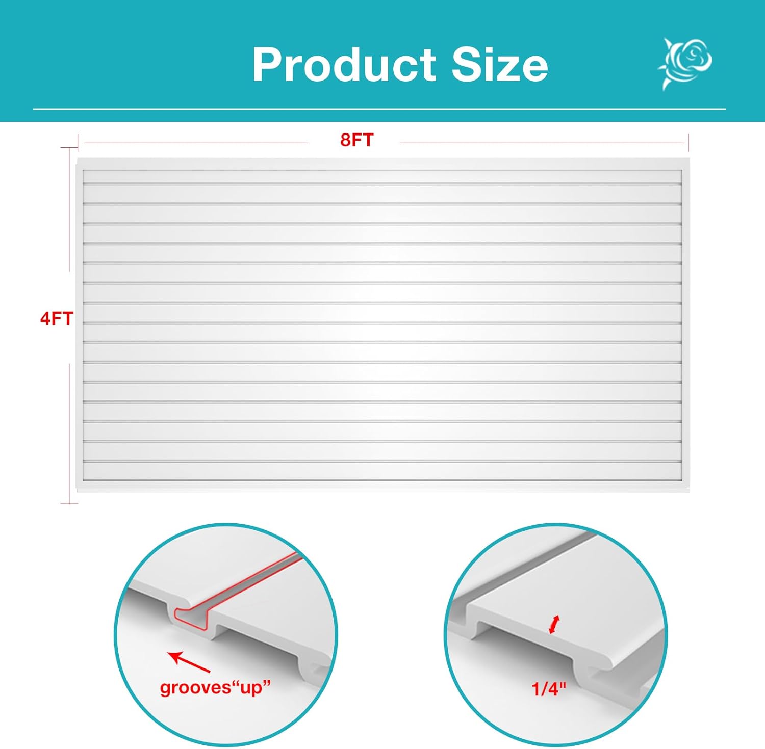 NeatiEase Slatwall Panel Wall Storage Systems, 4 x 8ft Slat Wall Paneling Garage Wall Organizer