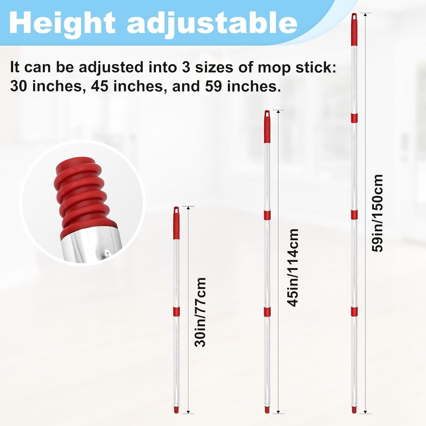Mop Handle for Ocedar,Spin Mop Replacement Handle Compatible with O Cedar, American Threaded Joint