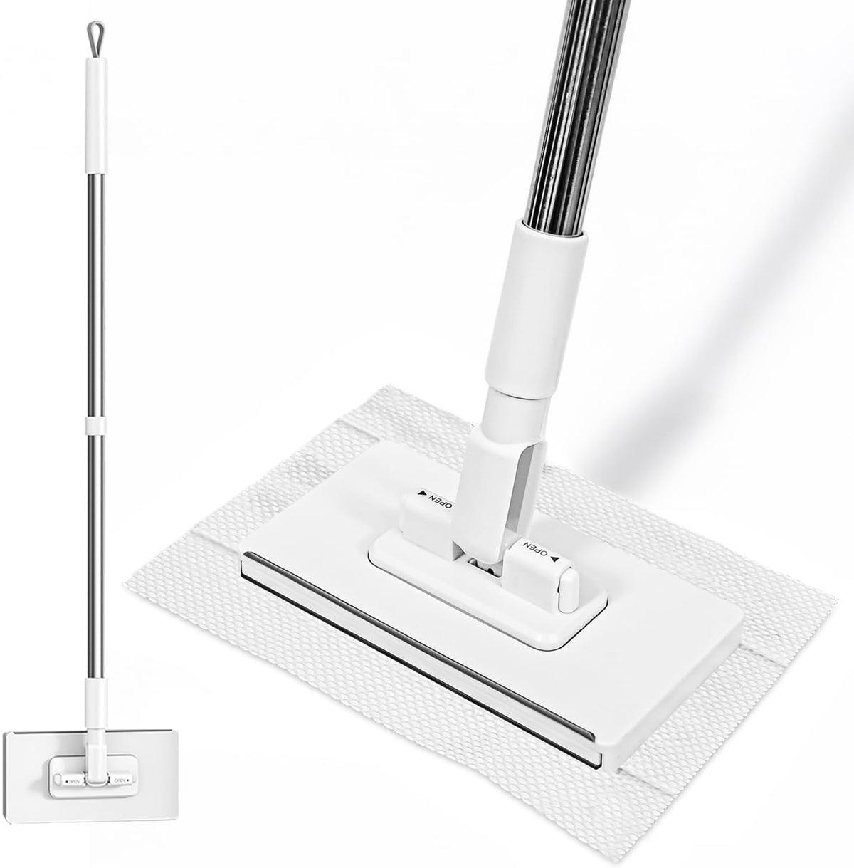 Mini Sweeper Mop No-Touch Dirty Cleaning Flat Dust Mop for Dry Wet Disposable Pads, Multi Surface