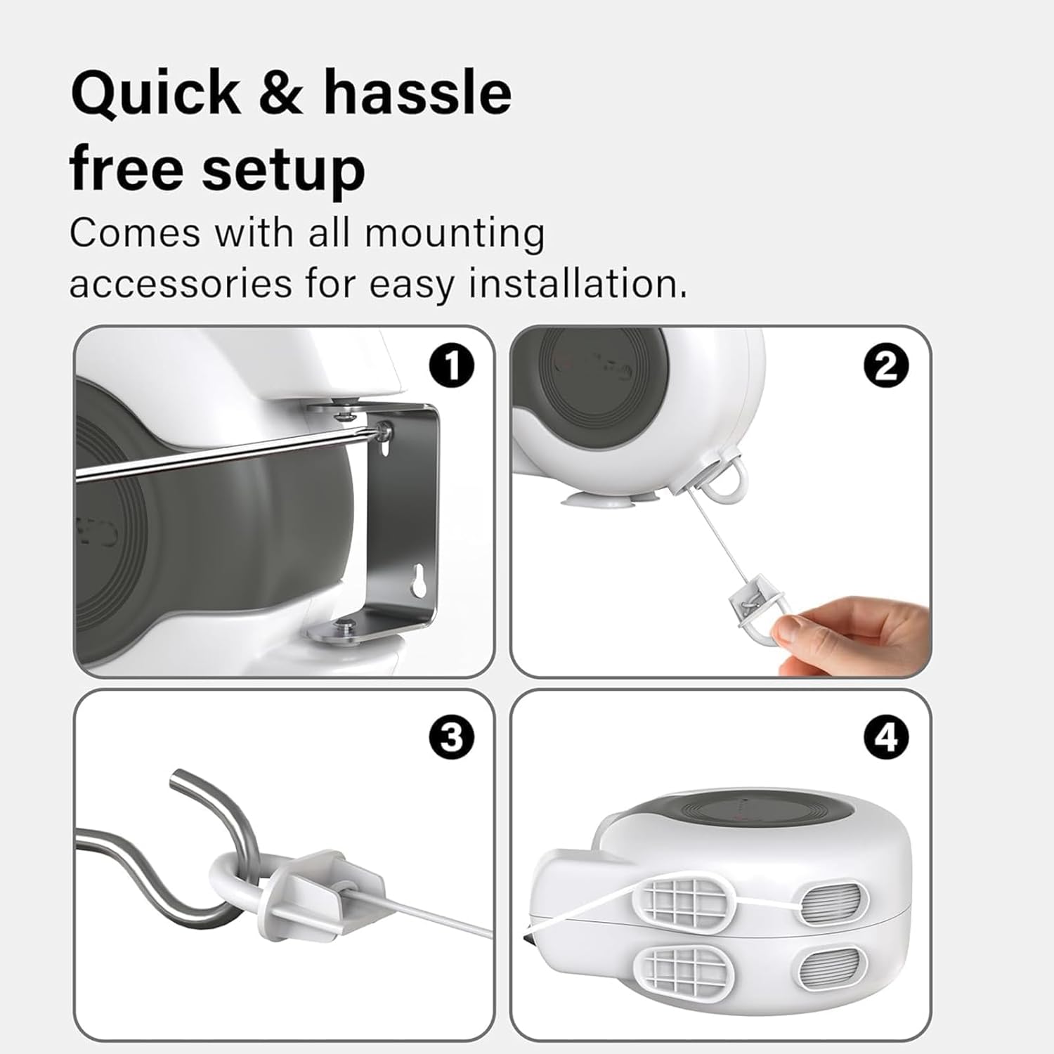 Retractable Double Clothesline – 49 ft x 2 Heavy Duty Clothes Line for Indoor & Outdoor Use, Dual