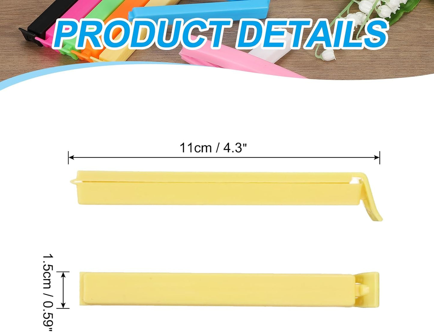 PATIKIL Sealing Clips 4.3 Inch, 10 Pack Reusable Plastic Bag Clip Clamp Sealer for Food Storage