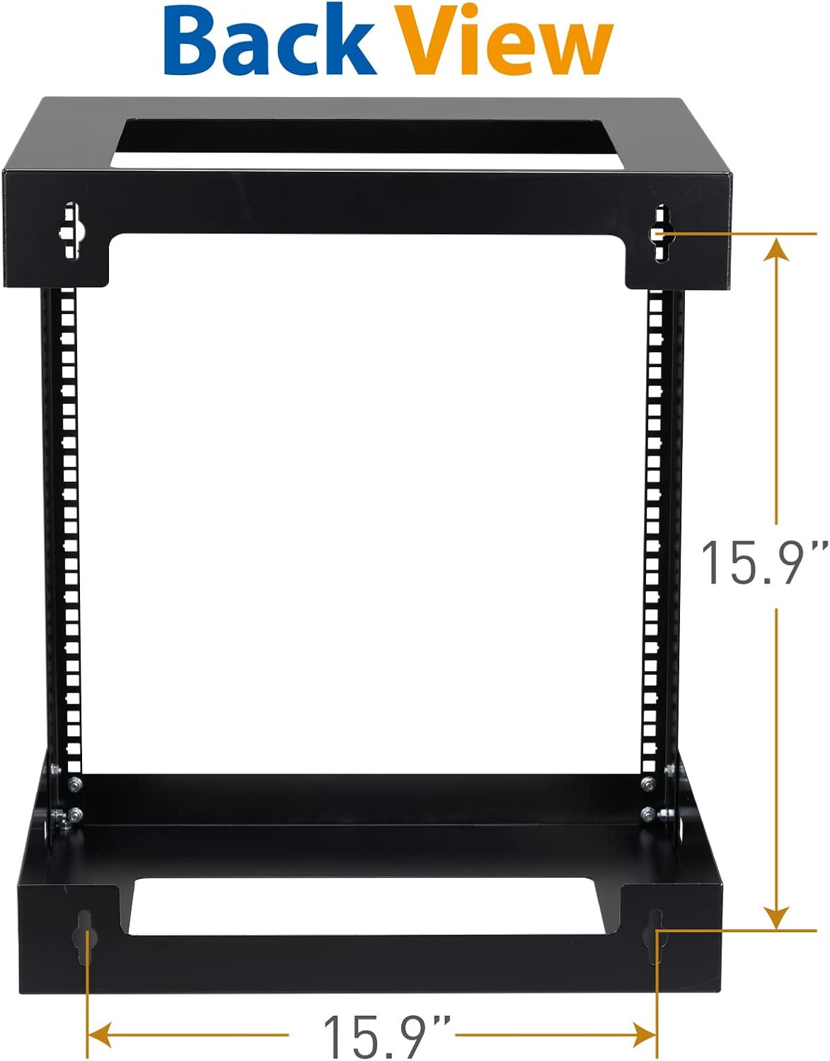 12U Wall Mount Rack Open Frame 19 Inch Server Equipment 2 Post Network Cabinet 18 inches Depth