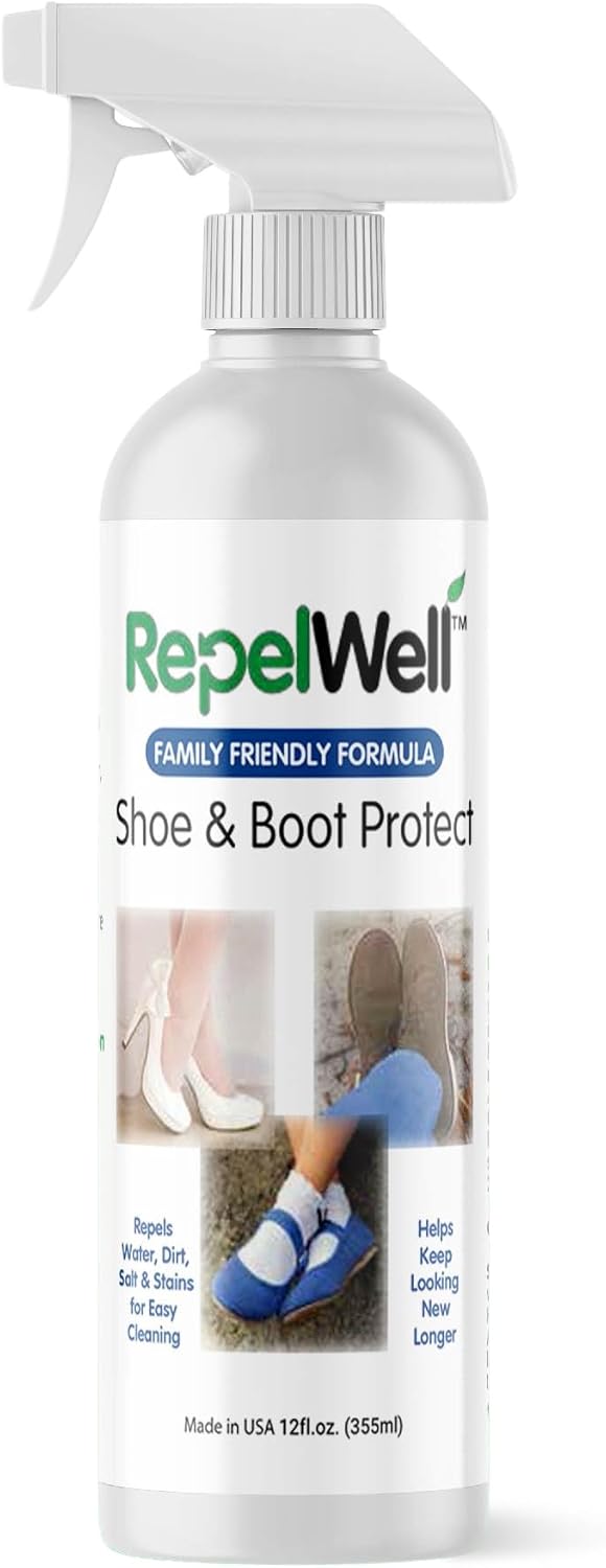 Shoe & Boot Stain & Water Repellent (12oz) Eco-Friendly, Pet-Safe Spray Keeps Fabric, Leather &