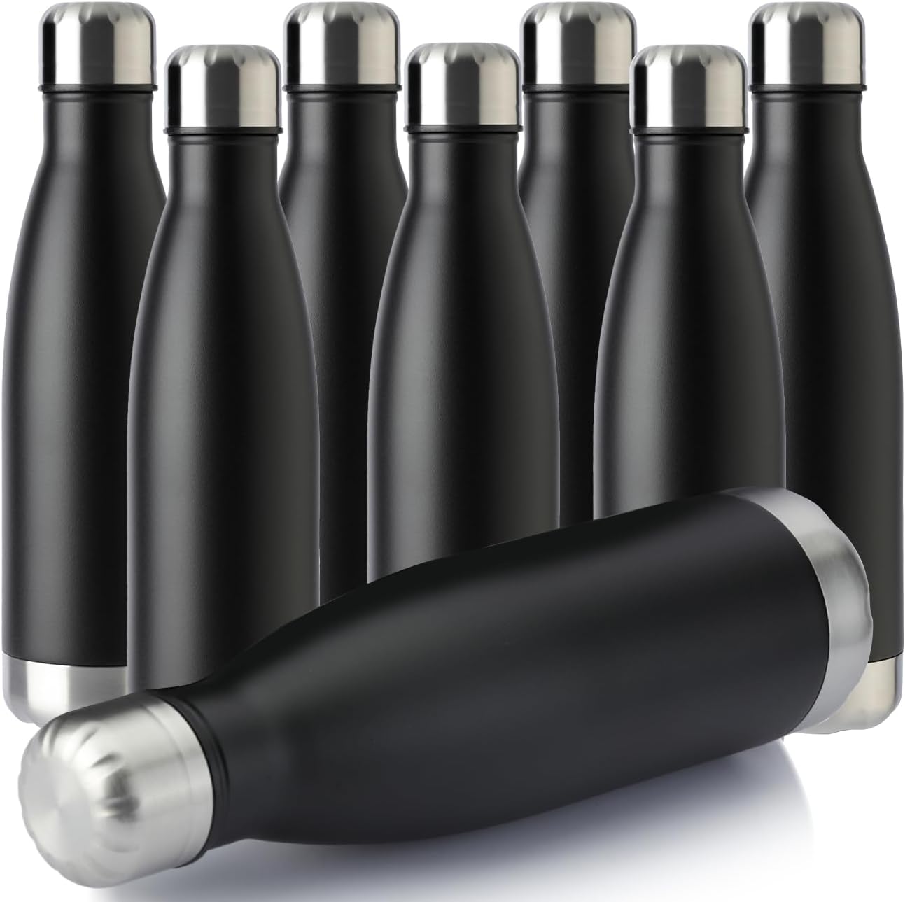 MEWAY 17oz Sport Water Bottle 8 Pack Vacuum Insulated Stainless Steel Leak-Proof Double Wall Cola