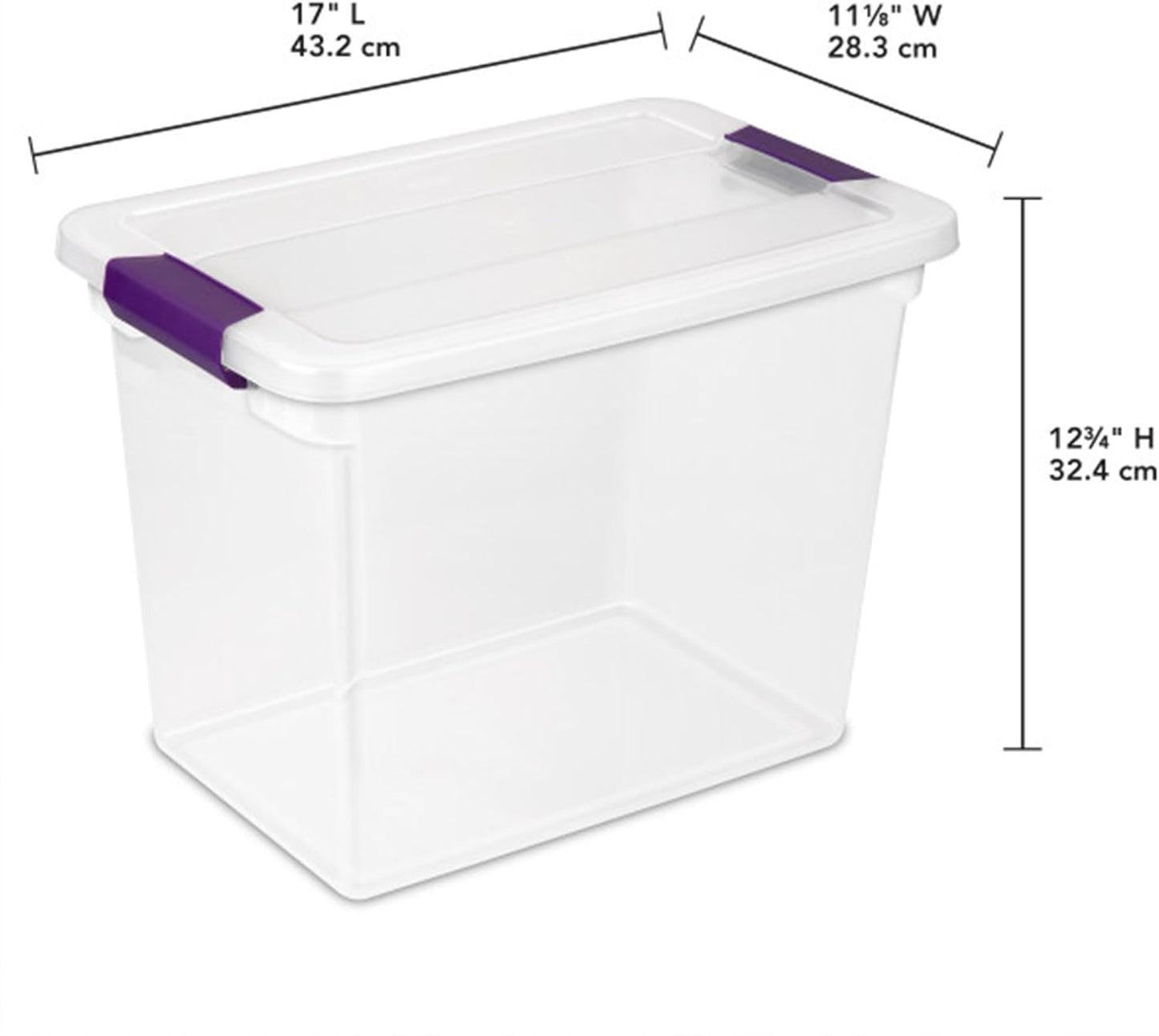 Sterilite 24-Pack 27 Quart ClearView Latch Box, Stackable Organizer Bins with Latching Lids - Clear