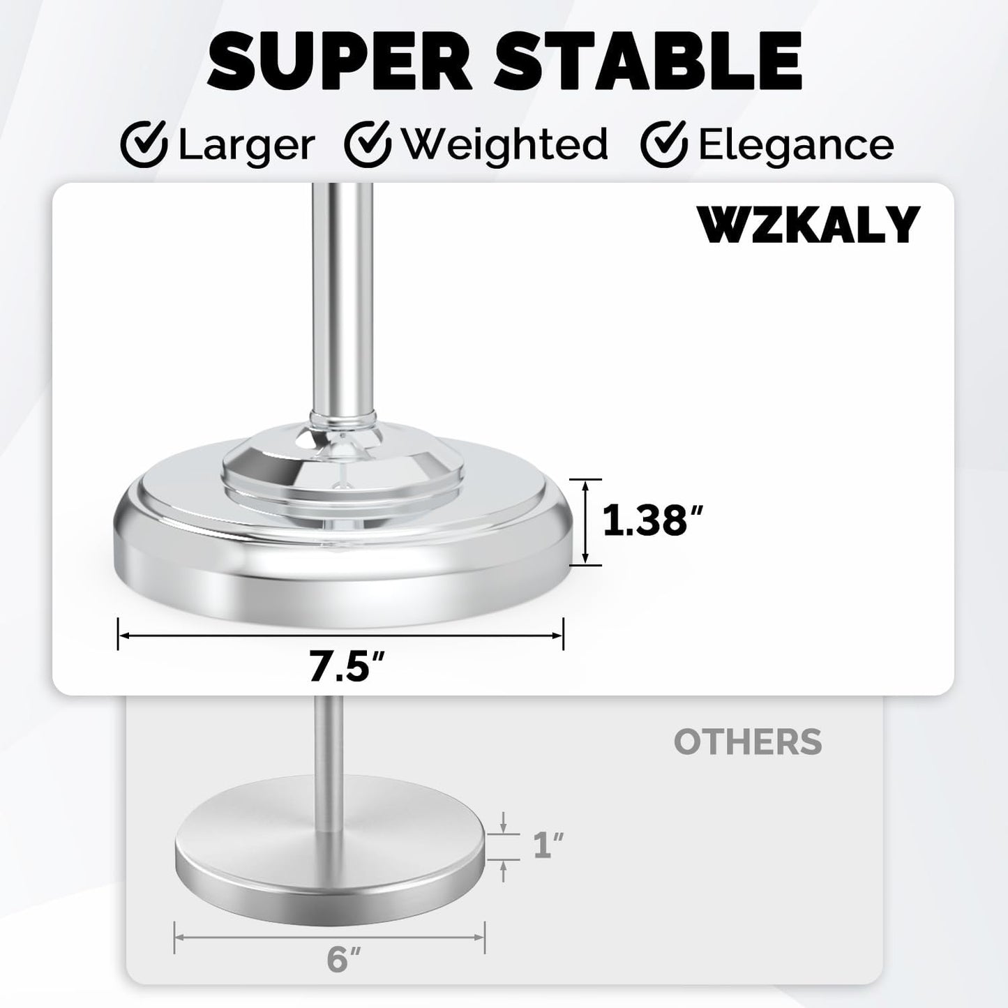 Toilet Paper Holder Stand, Polished Chrome Toilet Paper Holder Free Standing, Post Pivoting Design