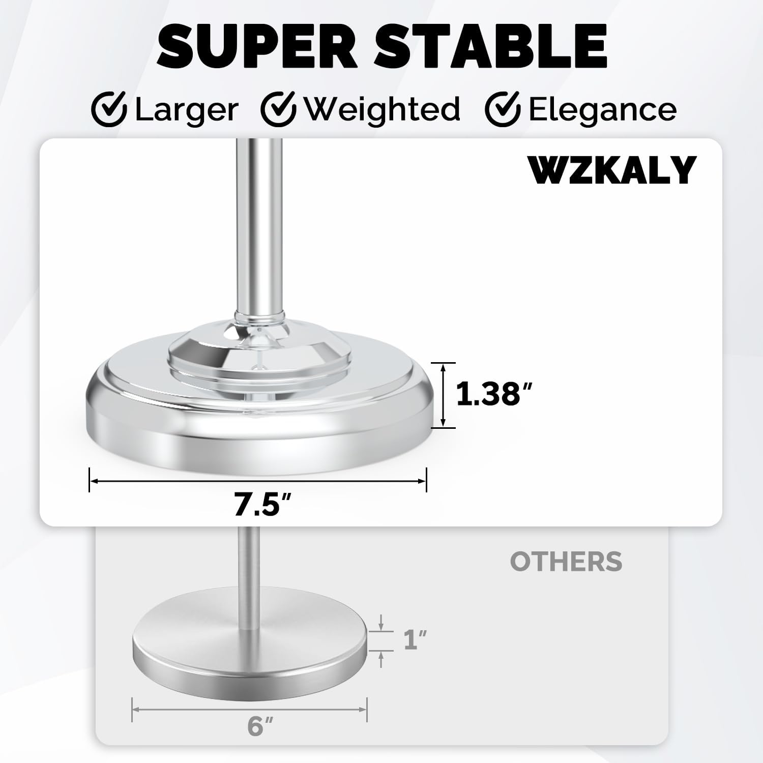 Toilet Paper Holder Stand, Polished Chrome Toilet Paper Holder Free Standing, Post Pivoting Design