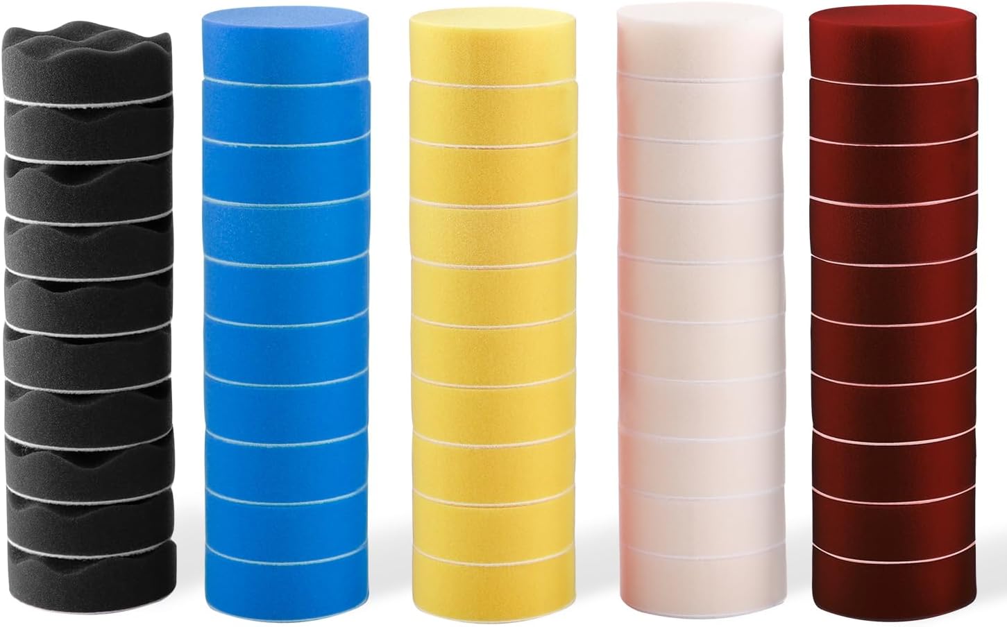 Polishing Pad, 50pcs 3 inch(80 mm) Sponge Buffing Pads, Foam Polishing Pad Kit for Car Sanding