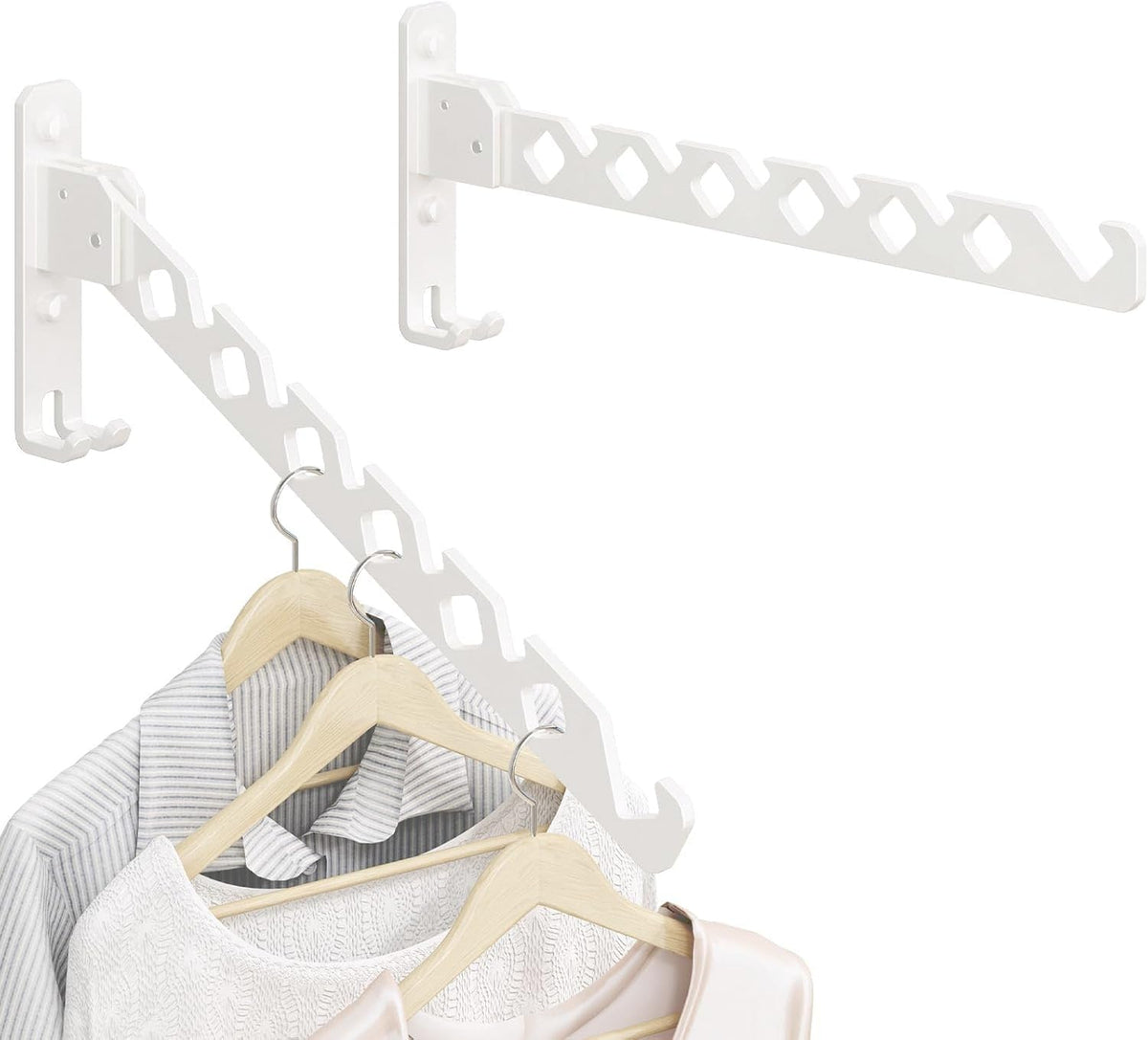 Wall Mounted Clothes Drying Rack, Wall Clothes Hanger Hook for Laundry Room, Clothes Hanger