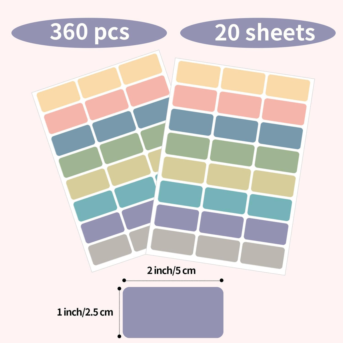 STARLIBOO Removable Freezer Labels, 1x2 Inch Color Coding Removable Label for Food Containers, 360