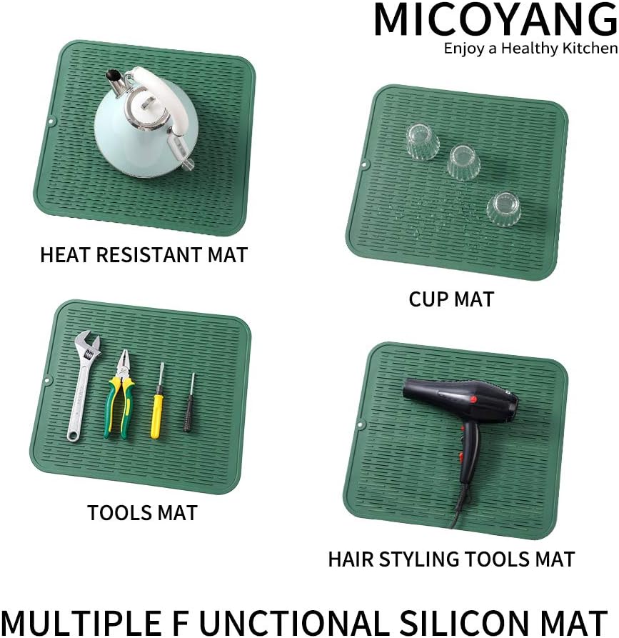 Silicone Dish Drying Mat for Multiple Usage,Easy clean,Eco-friendly,Heat-resistant Silicone Mat for