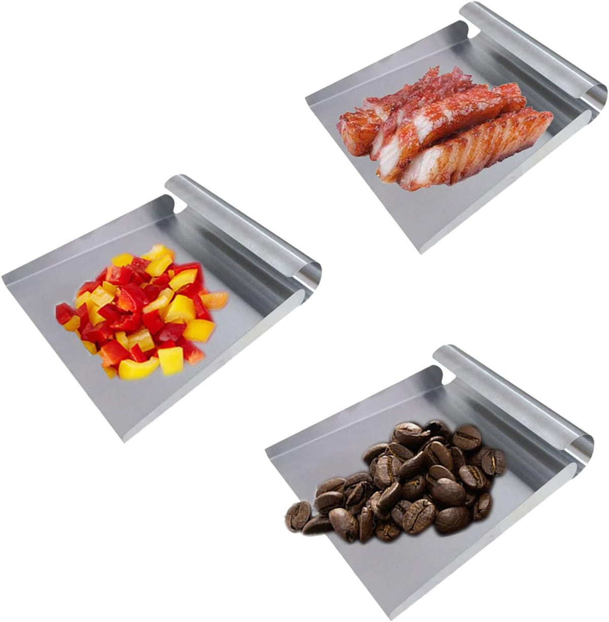 Stainless Steel Food Scooper, Food Mover, Food shovel Spatula, Cutting-board Scraper, Bench Scrape