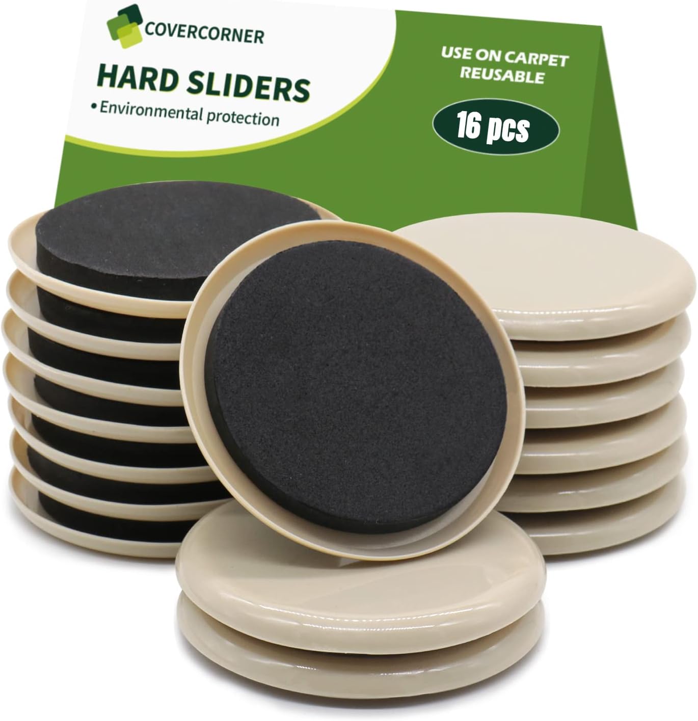 Furniture Sliders for Carpet 16PCS - 3 1/2 inch Sliders for Moving Furniture – Appliance Slider for