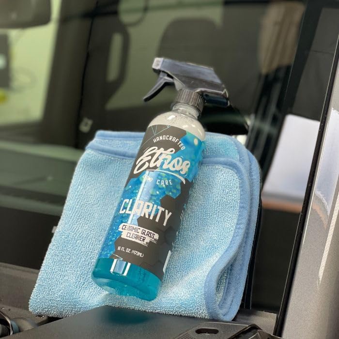 Ethos Clarity V2 - Ceramic Glass Cleaner and Water Repellent - Streak-Free Window Cleaner with