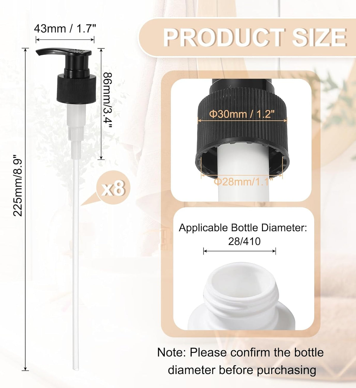 uxcell 8 Pcs Soap Dispenser Pump Heads Soap Dispensers Top Pumps Replacement Switch Pumphead for