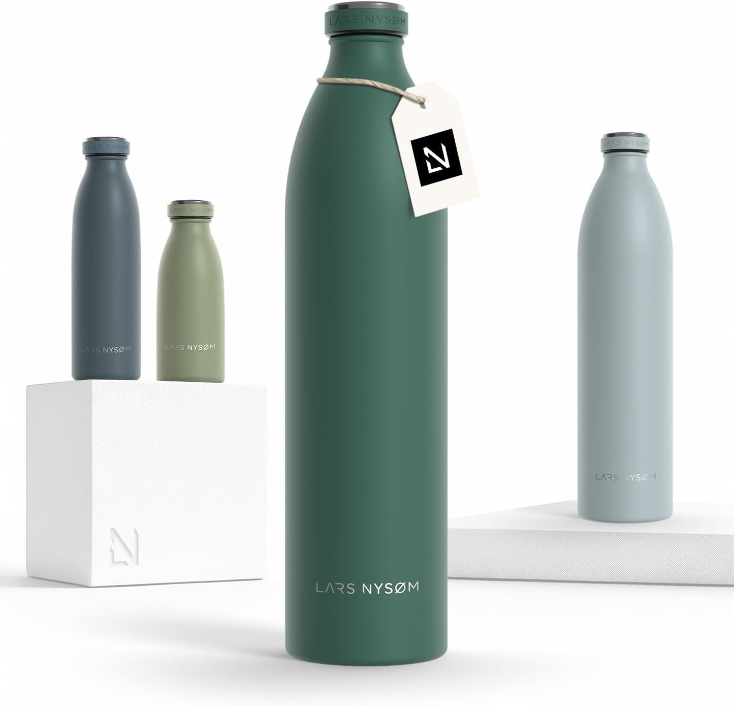 LARS NYSØM Stainless Steel Insulated XL Water Bottle 12oz 17oz 25oz 34oz 51oz | Insulated Thermo