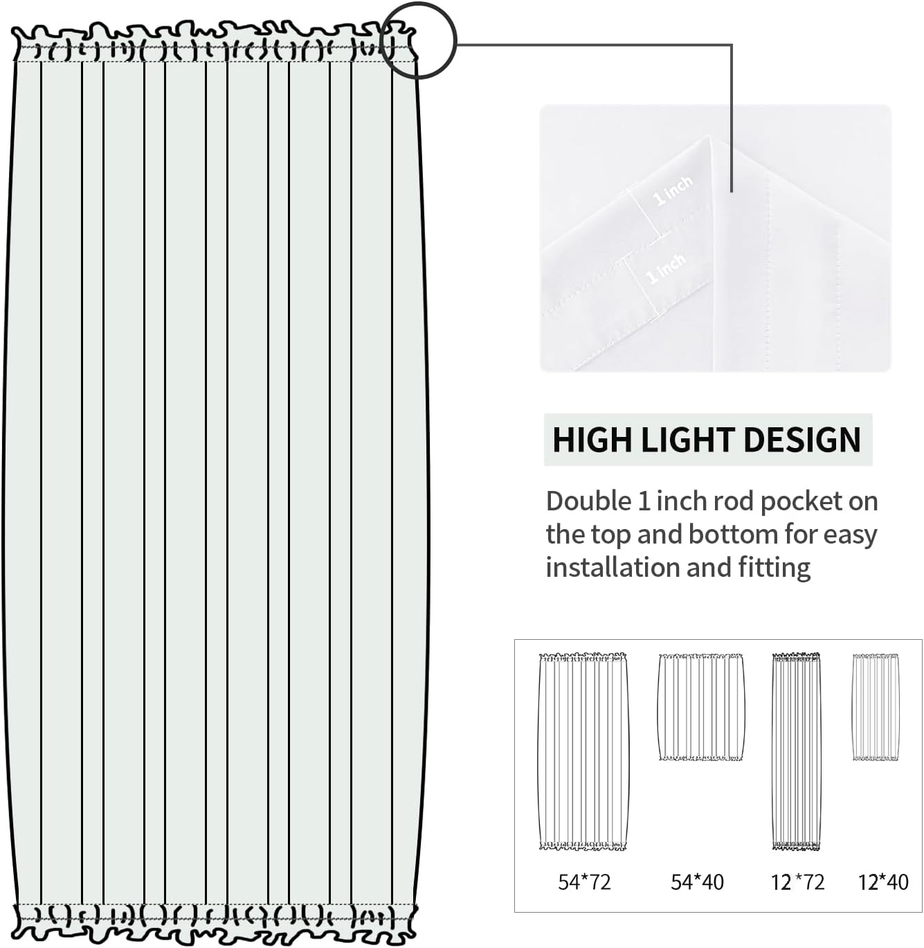 DWCN French Door Curtains – Rod Pocket Thermal Curtain for Window/Patio