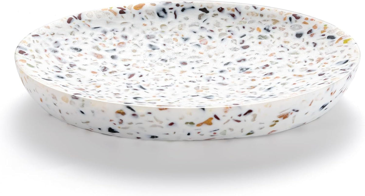 Luxspire Soap Dish, Resin Soap Tray Soap Holder Container Box, Oval Soap Plate Case, Non-Slip