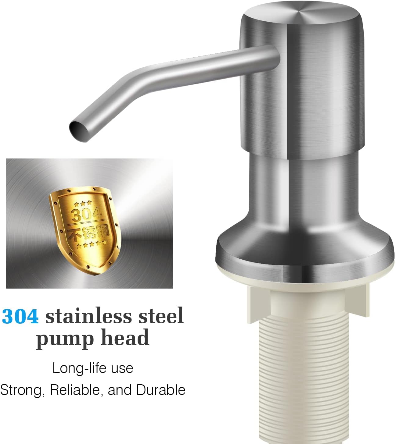 Soap Dispenser for Kitchen Sink and Extension Tube Kit, Stainless Steel SoapDispenser with 47