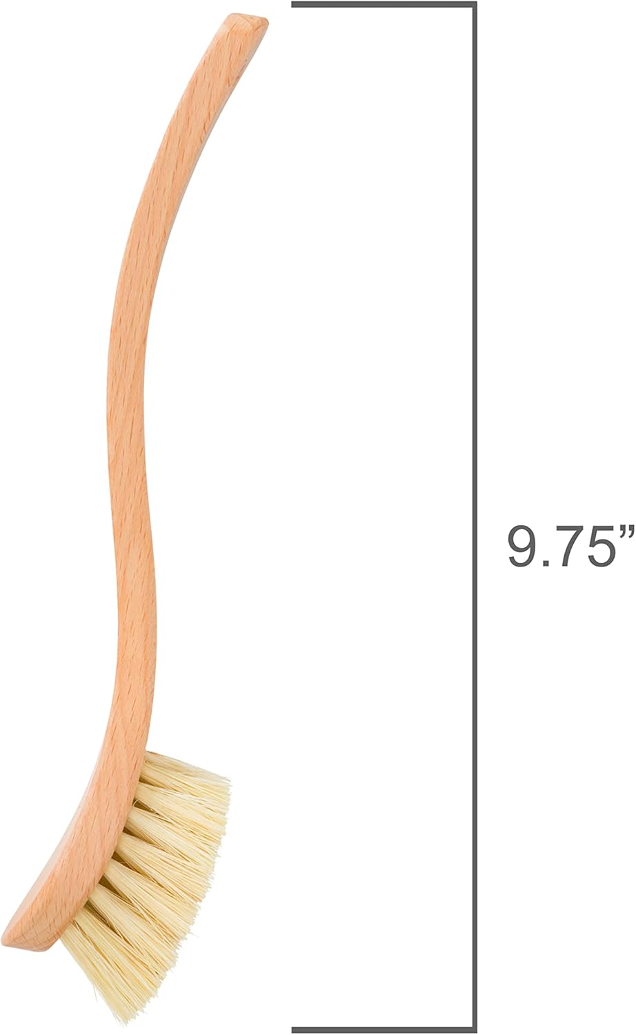 Redecker Curved Dish Brush, Strong Natural Tampico Fiber Bristles, Ergonomic Design with Oiled