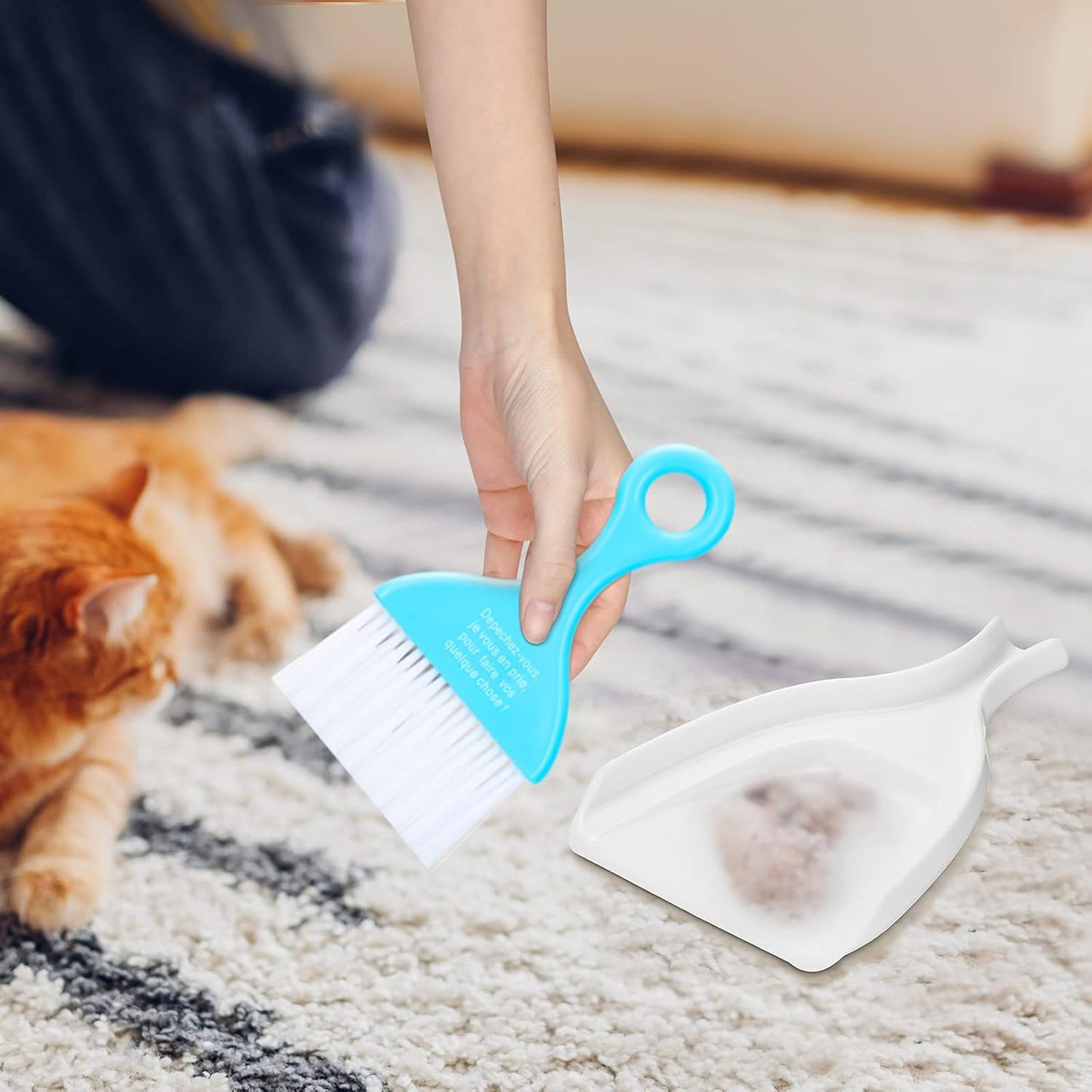 CHENGU 3 Pcs Mini Dustpan Set Brush for Table Whisk Brooms Small Dustpan Broom Set Mini Dust Pans