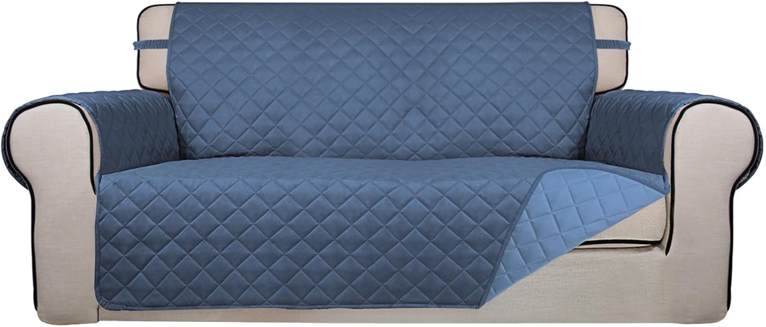 PureFit Reversible Quilted Sofa Cover, Water Resistant Slipcover Furniture Protector, Washable