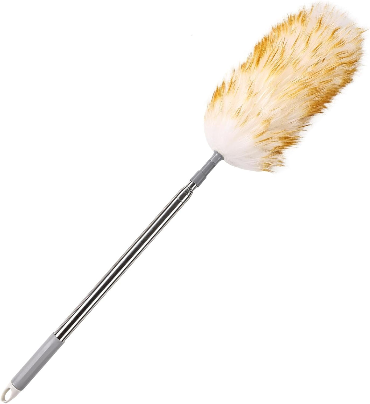 Lambswool Duster for Cleaning with Non-Slip Handle 98.4" Removable Retractable Feather Duster for