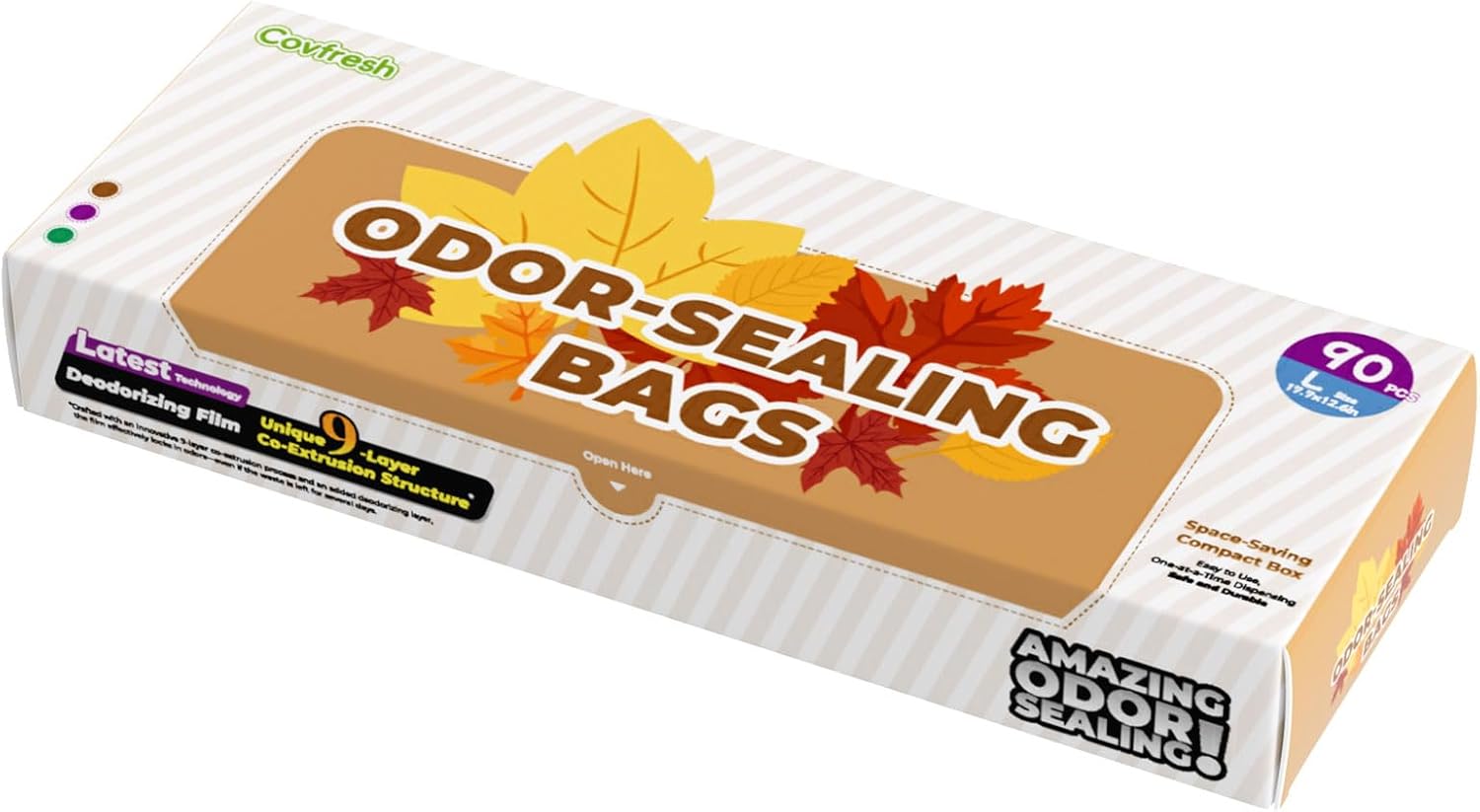 Odor Sealing Small Trash Bags Home & Food Use L-90 Count Disposable Bags, Durable and Unscented