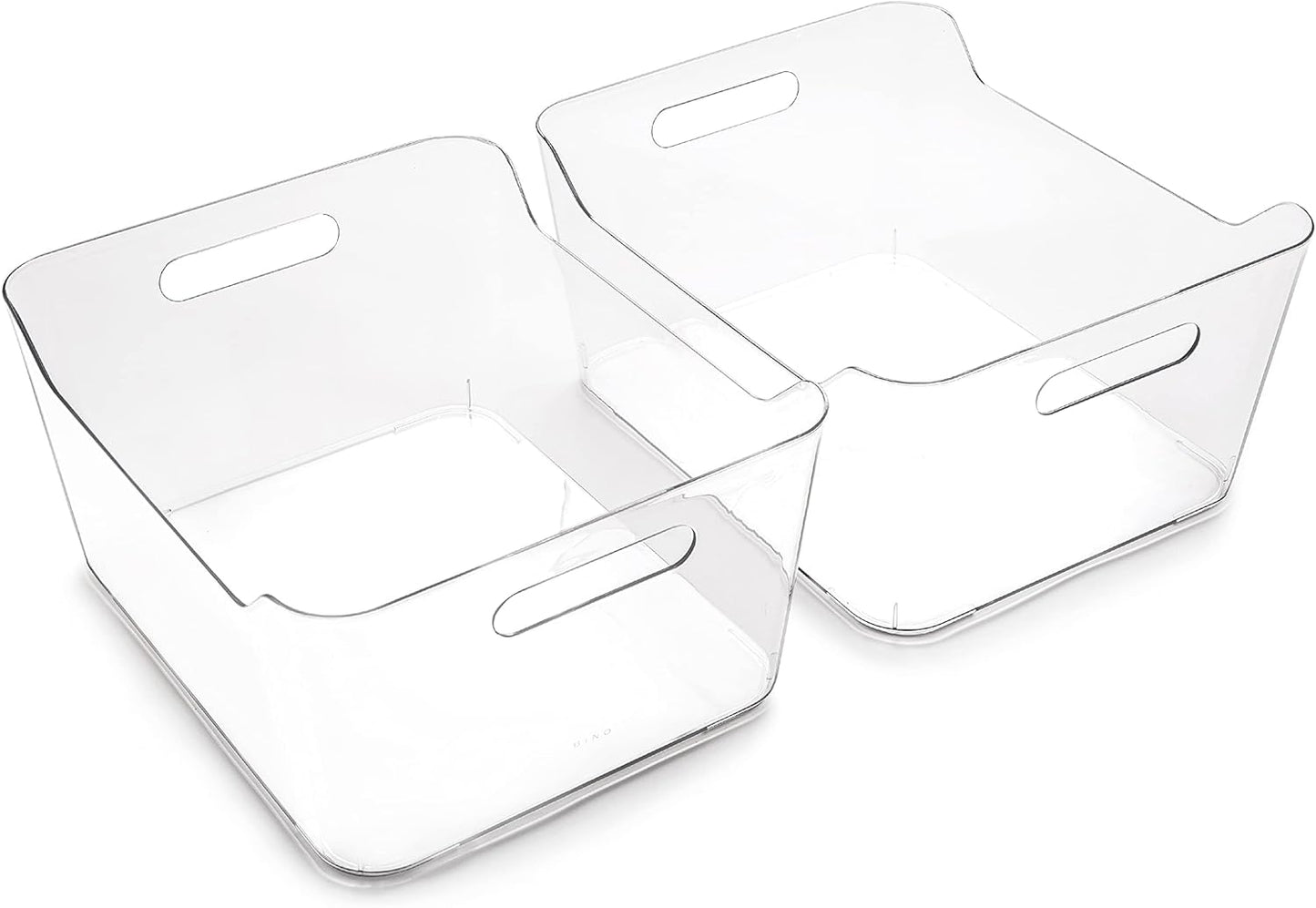 BINO | Plastic Storage Bins, X-Large - 2 Pack, Clear | THE SOHO COLLECTION | Pantry Organizers and