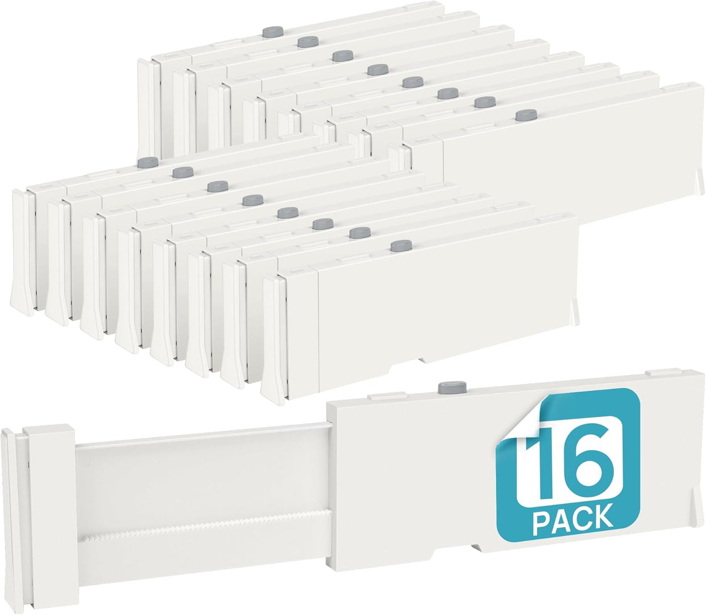 Vtopmart 16 Pack Drawer Dividers for Clothes, 4" High 11.6"-17" Adjustable Expandable Dresser