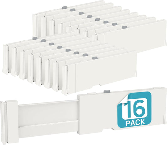 Vtopmart 16 Pack Drawer Dividers for Clothes, 4" High 11.6"-17" Adjustable Expandable Dresser