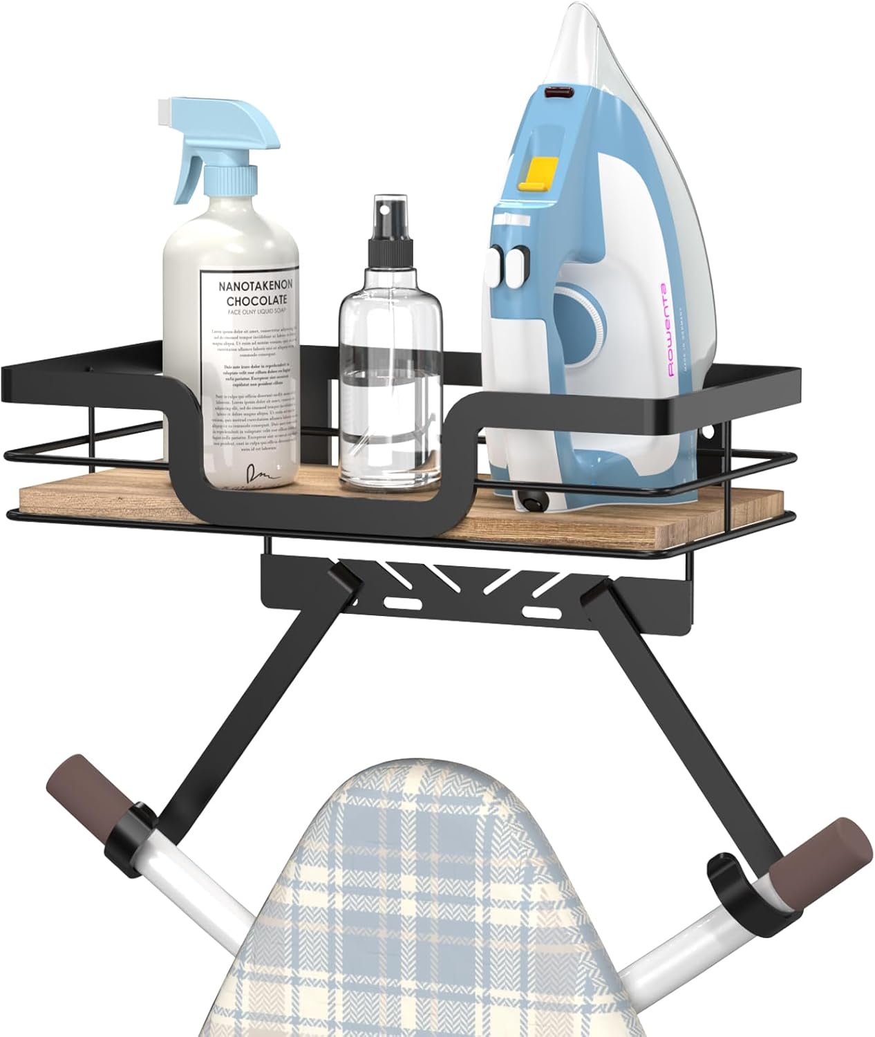 Ironing Board Holder Wall Mount, Laundry Room Organization Storage, Black, T&V Shaped Space Saving