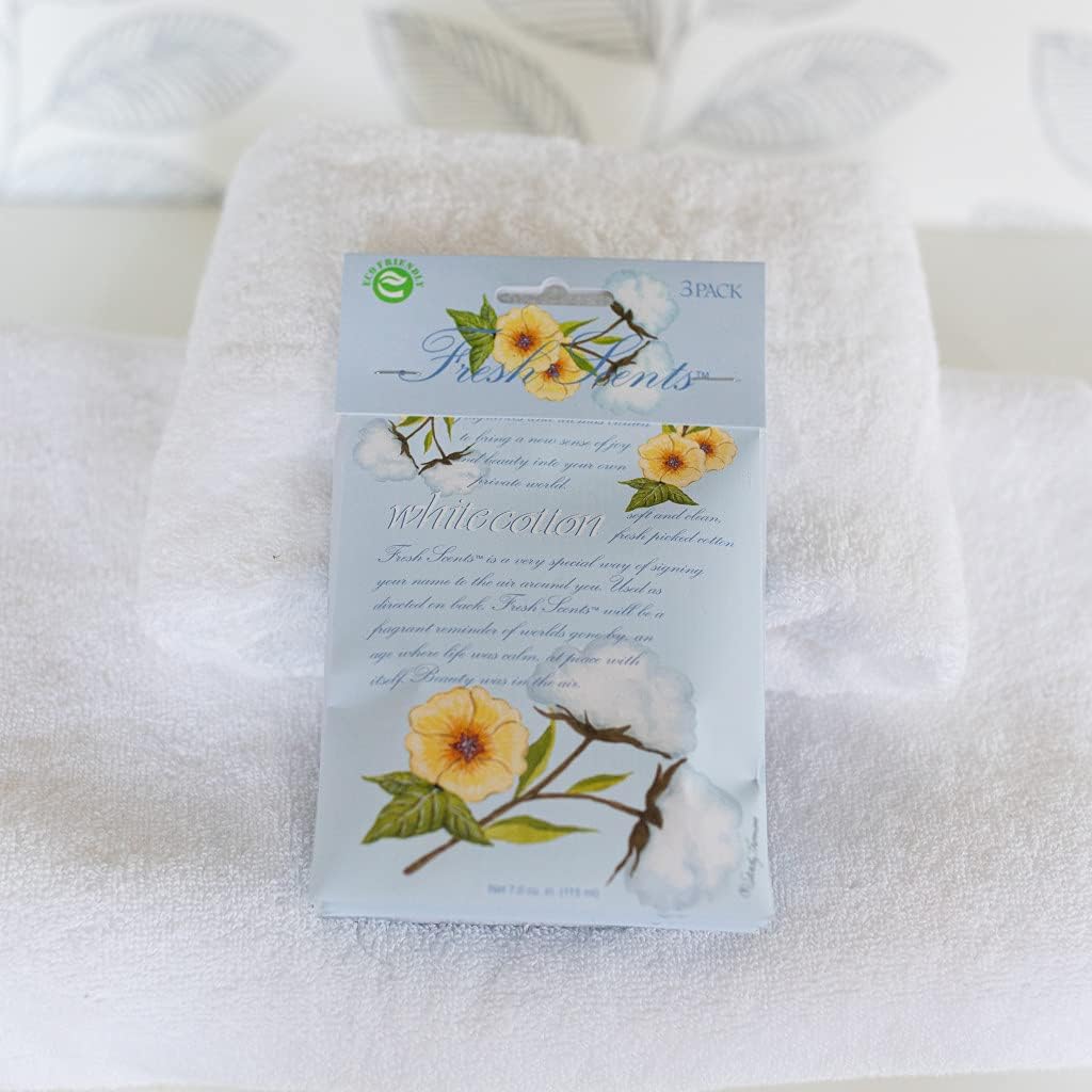 WILLOWBROOK | Fresh Scents Scented Sachet Packet | White Cotton | Air Freshener Bags for Drawers
