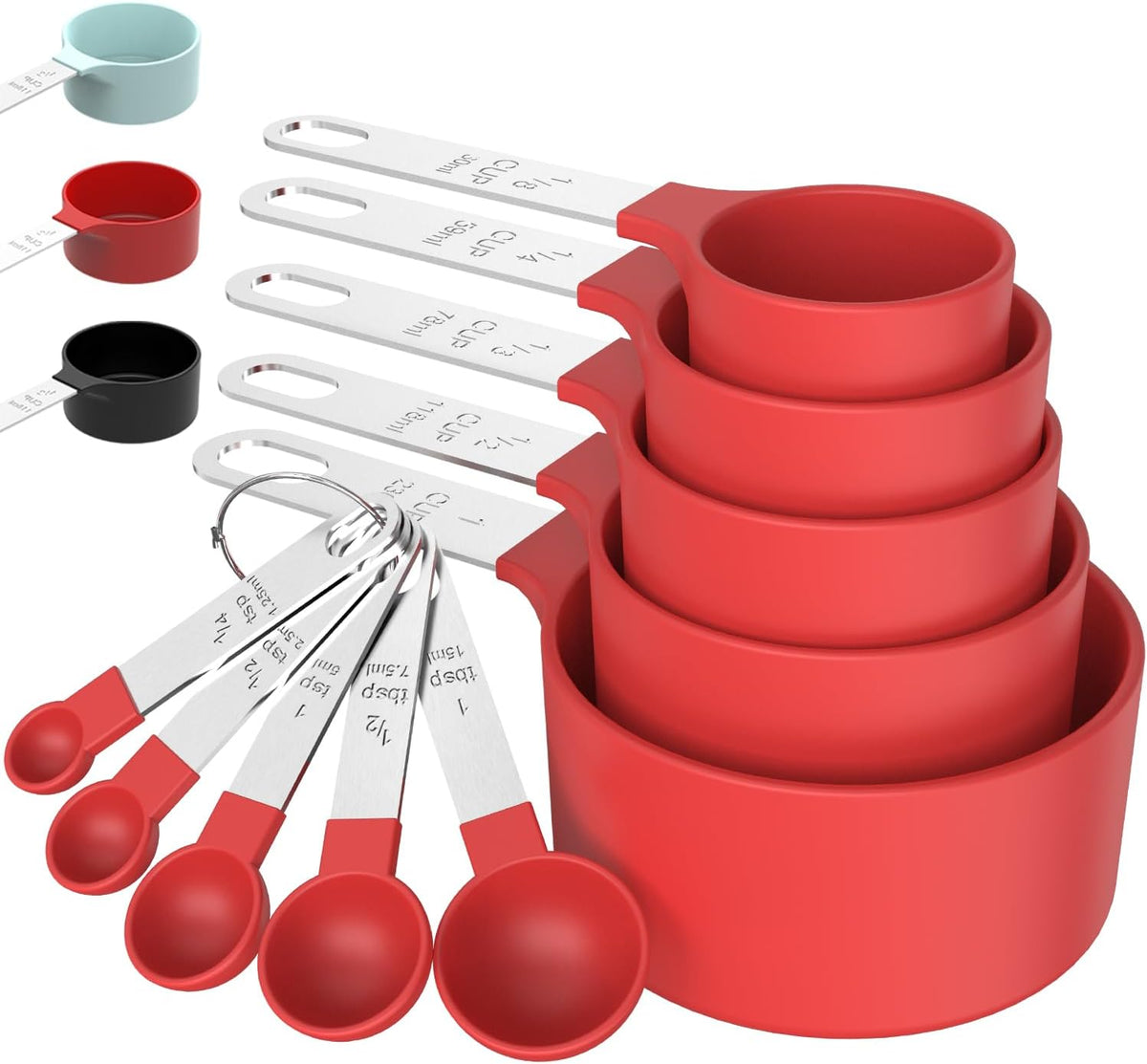 TILUCK Measuring Cups & Spoons Set, Stackable Cups and Spoons, Nesting Measure Cups with Stainless