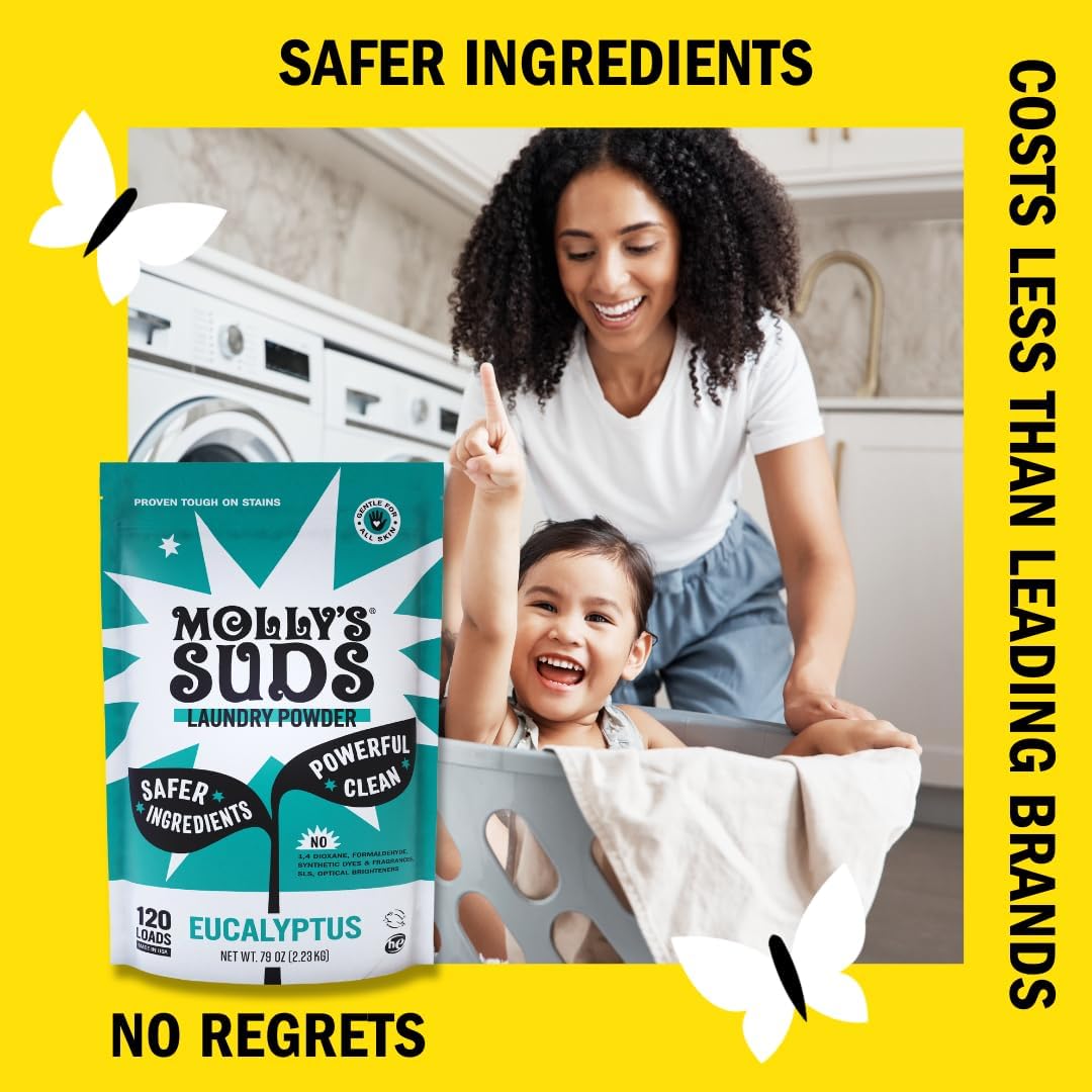 Molly's Suds Original Laundry Detergent Powder | Clean Laundry Detergent Powder for Sensitive Skin
