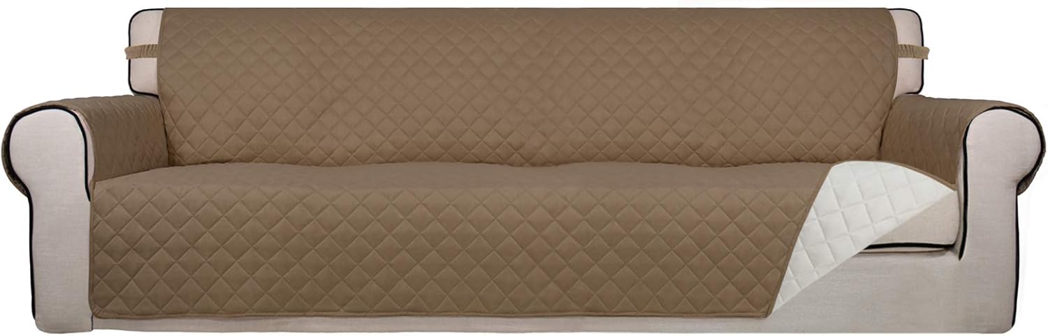 PureFit Reversible Quilted Sofa Cover, Water Resistant Slipcover Furniture Protector, Washable