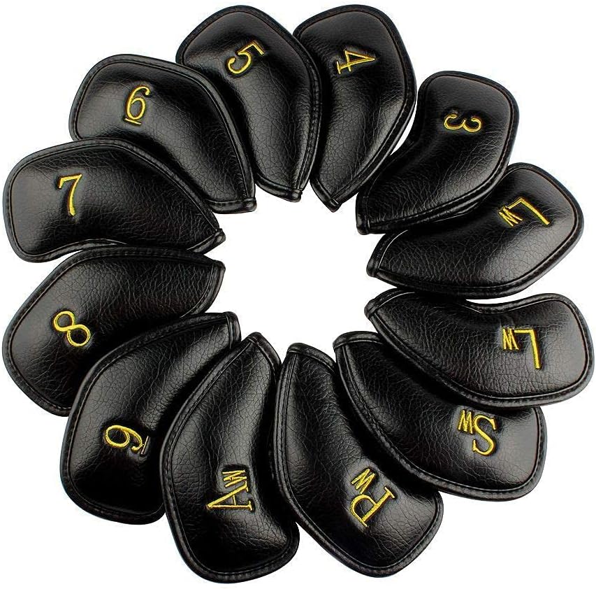 CRAFTSMAN GOLF 12pcs or 1pc Thick Synthetic Leather Golf Iron Head Covers Set Headcover Fit All