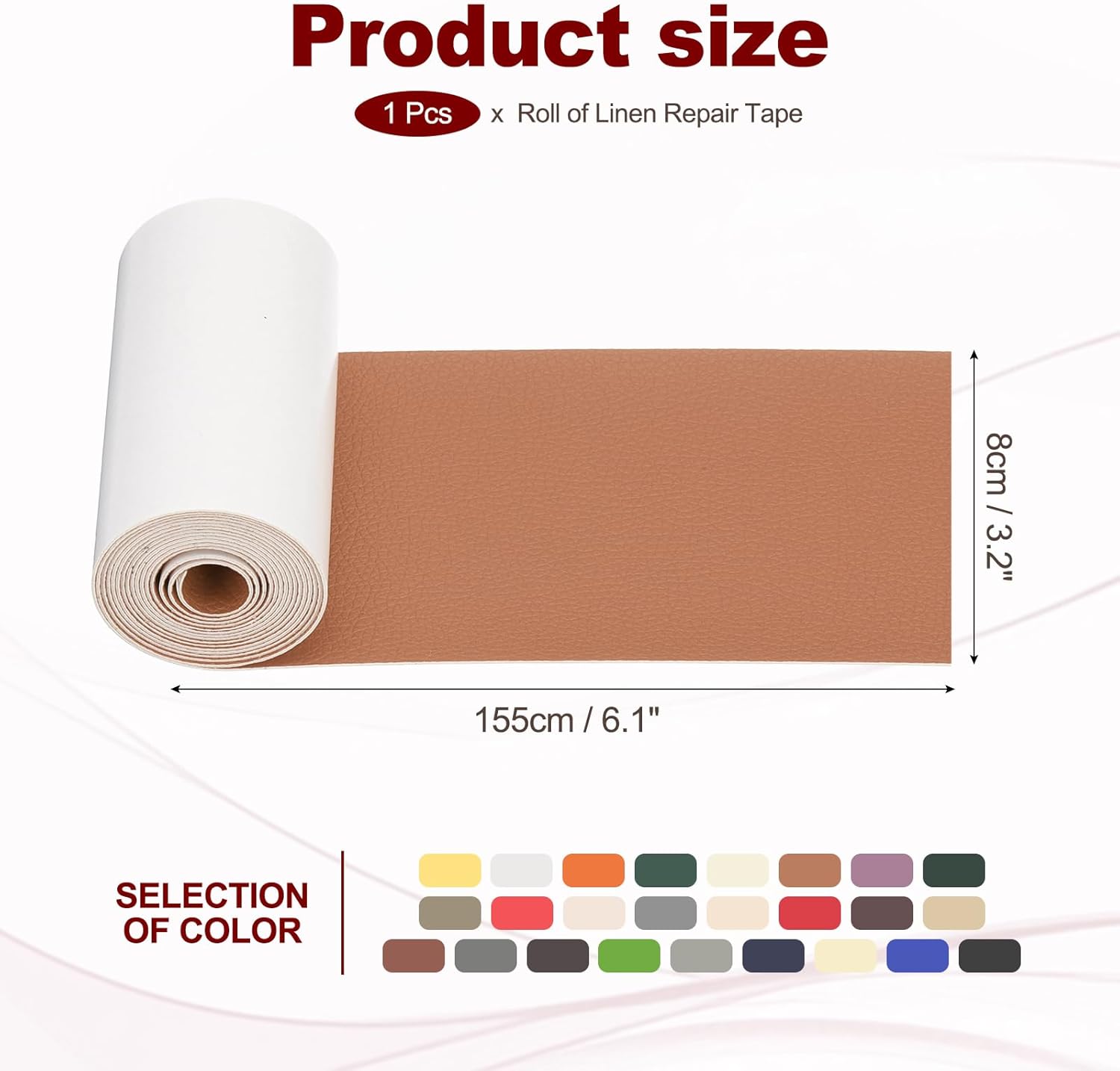 PATIKIL Leather Patches Tape for Furniture, 3.2 x 61 Inch Self Adhesive Vinyl Leather Repair Kit