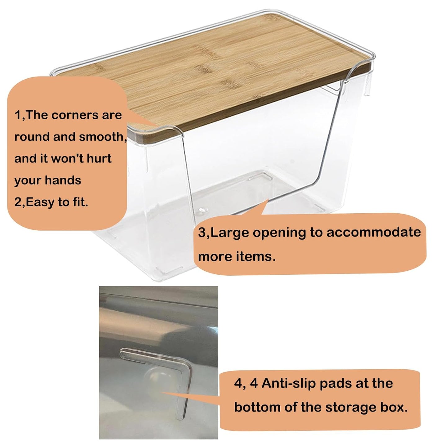 Trash Bag Holders with Bamboo Lids 2 Pack, Garbage Bag Dispenser with Lid, Open Front Stackable