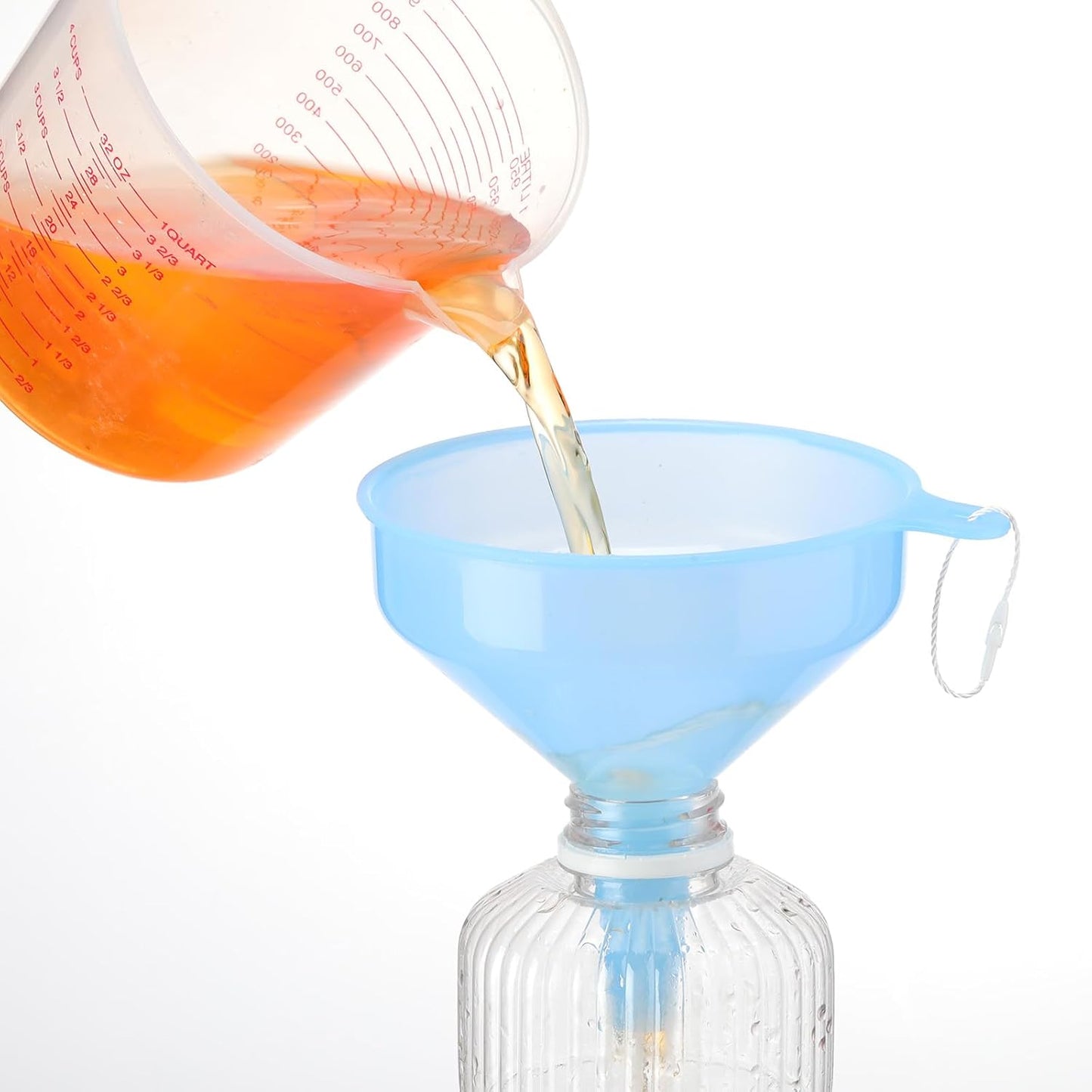 Honeydak 9 Pcs Multi-Purpose Plastic Funnels 4.7 Inch Wide Mouth Funnels for Filling Bottles, Jars