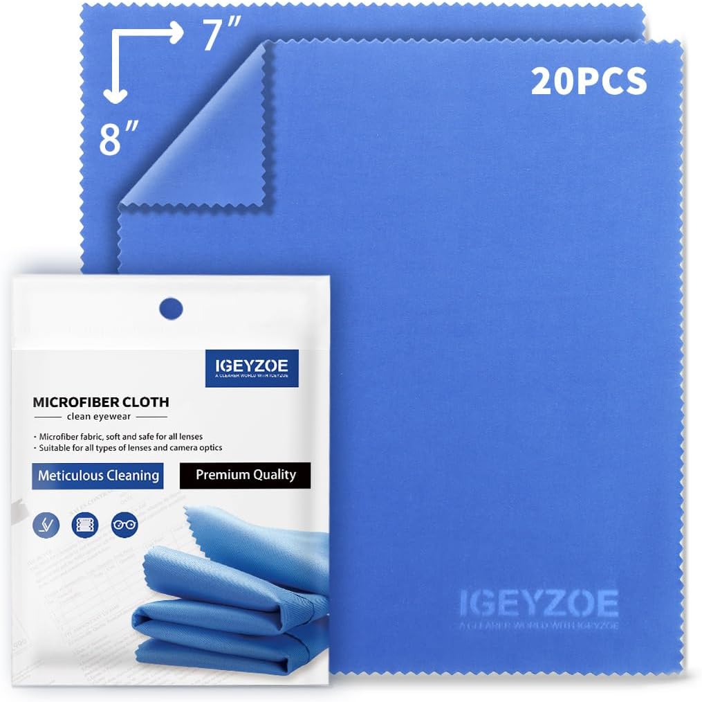 20 Pack Microfiber Glasses Cleaning Cloths - Glasses Wipes Ultra Soft & Reusable Eyeglass Lens