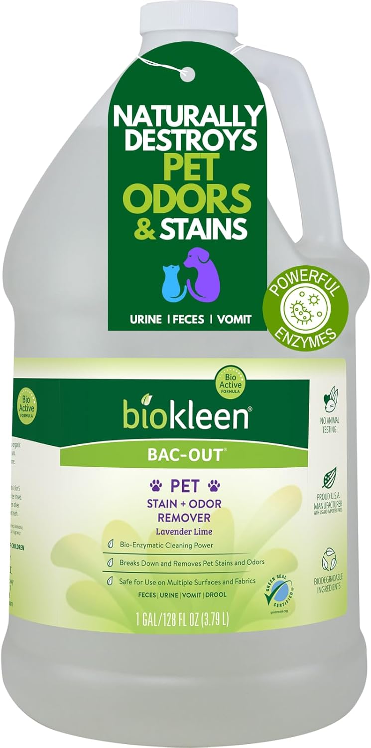 Biokleen Bac-Out Pet Stain Remover - Enzymatic, Natural, Plant-Based Destroys Stains & Odors, Safe