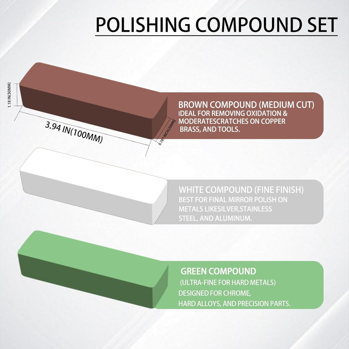 6PCS Buffing Wheels for Drill and 3 PCS Polishing Compounds, Wheel Polishing Kit, Polishing Wheel