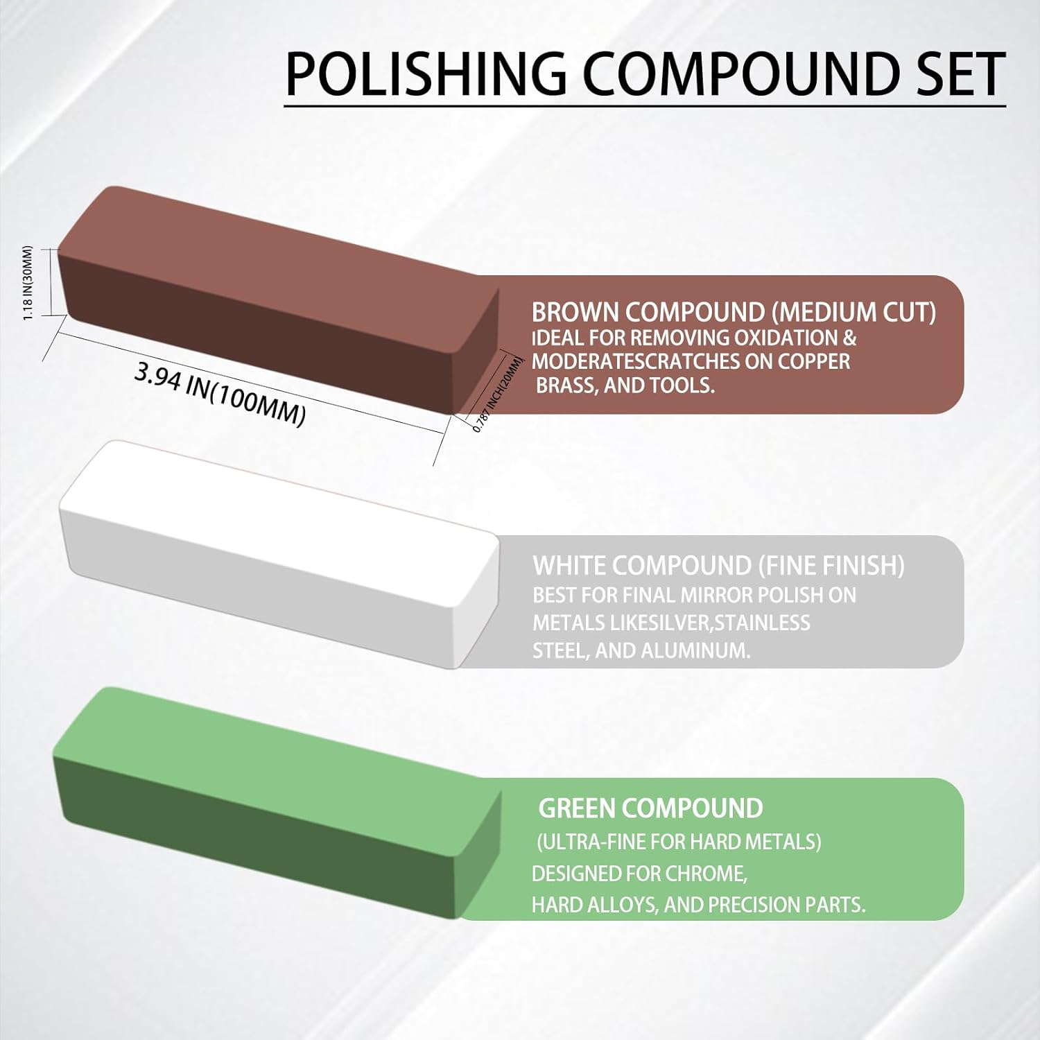6PCS Buffing Wheels for Drill and 3 PCS Polishing Compounds, Wheel Polishing Kit, Polishing Wheel