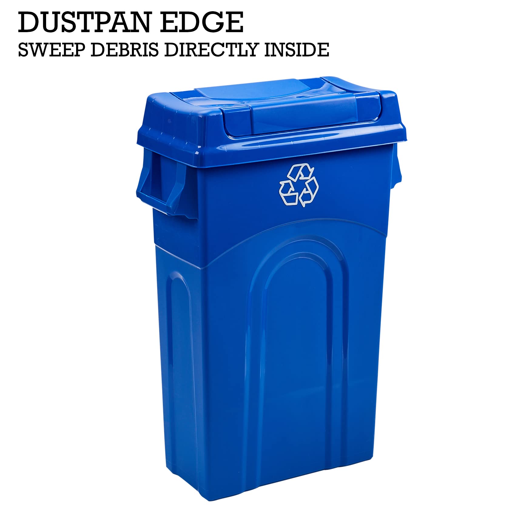 United Solutions 23 Gallon Highboy Plastic Recycling Bin Kitchen Trash Can with Lid, Pass Through