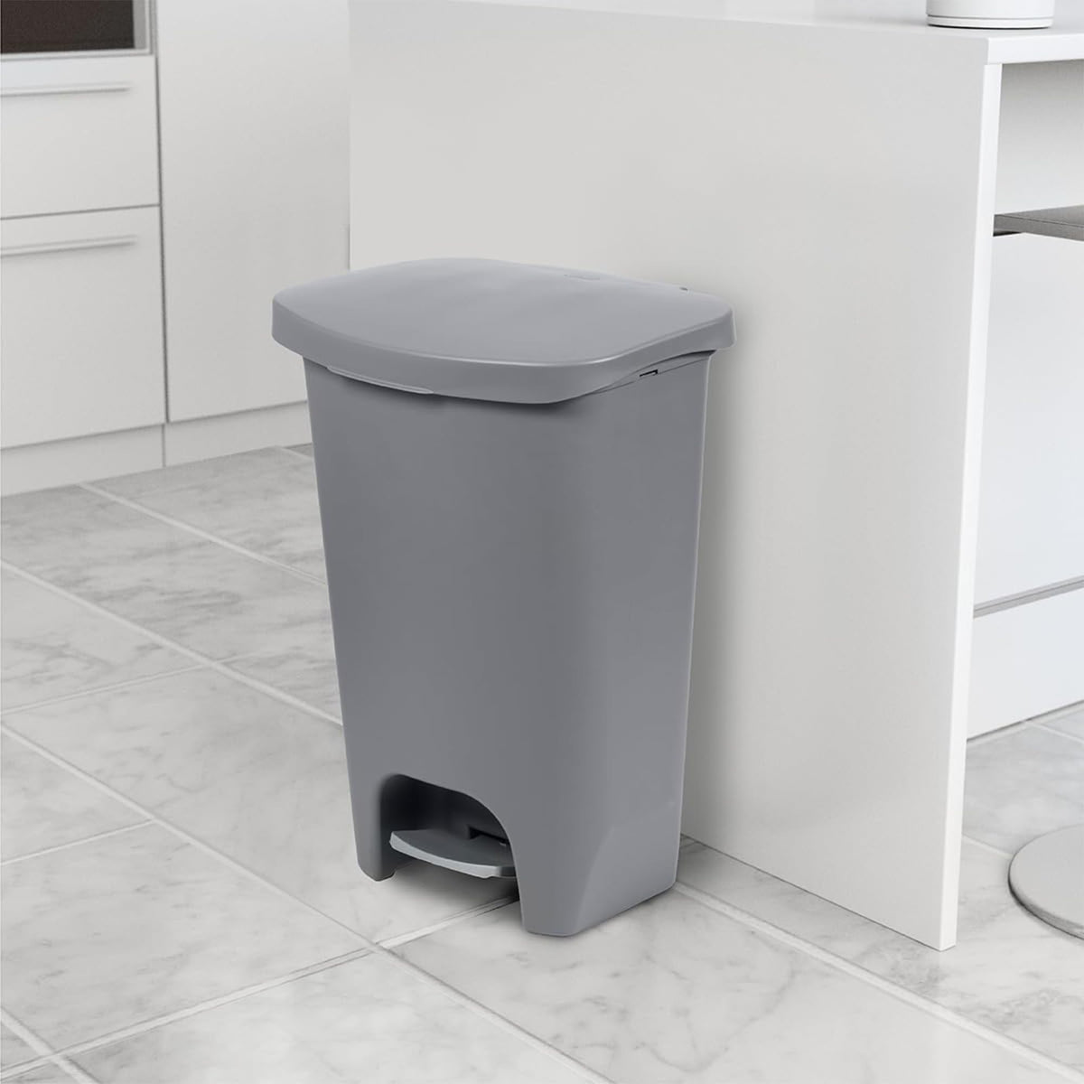 Glad Trash Can with Clorox Odor Protection | Plastic Bin, 13 Gallon, Grey