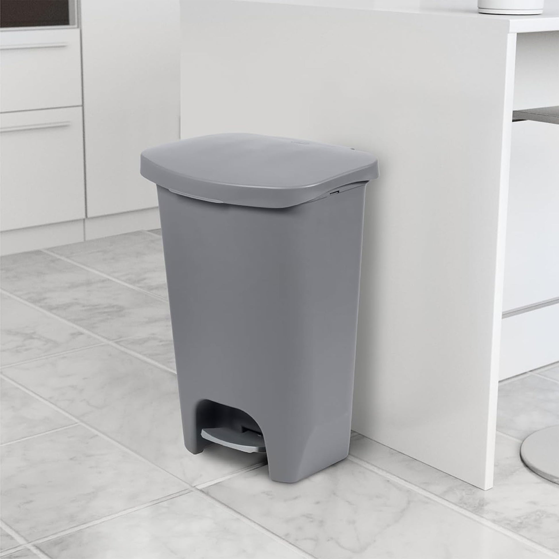 Glad Trash Can with Clorox Odor Protection | Plastic Bin, 13 Gallon, Grey