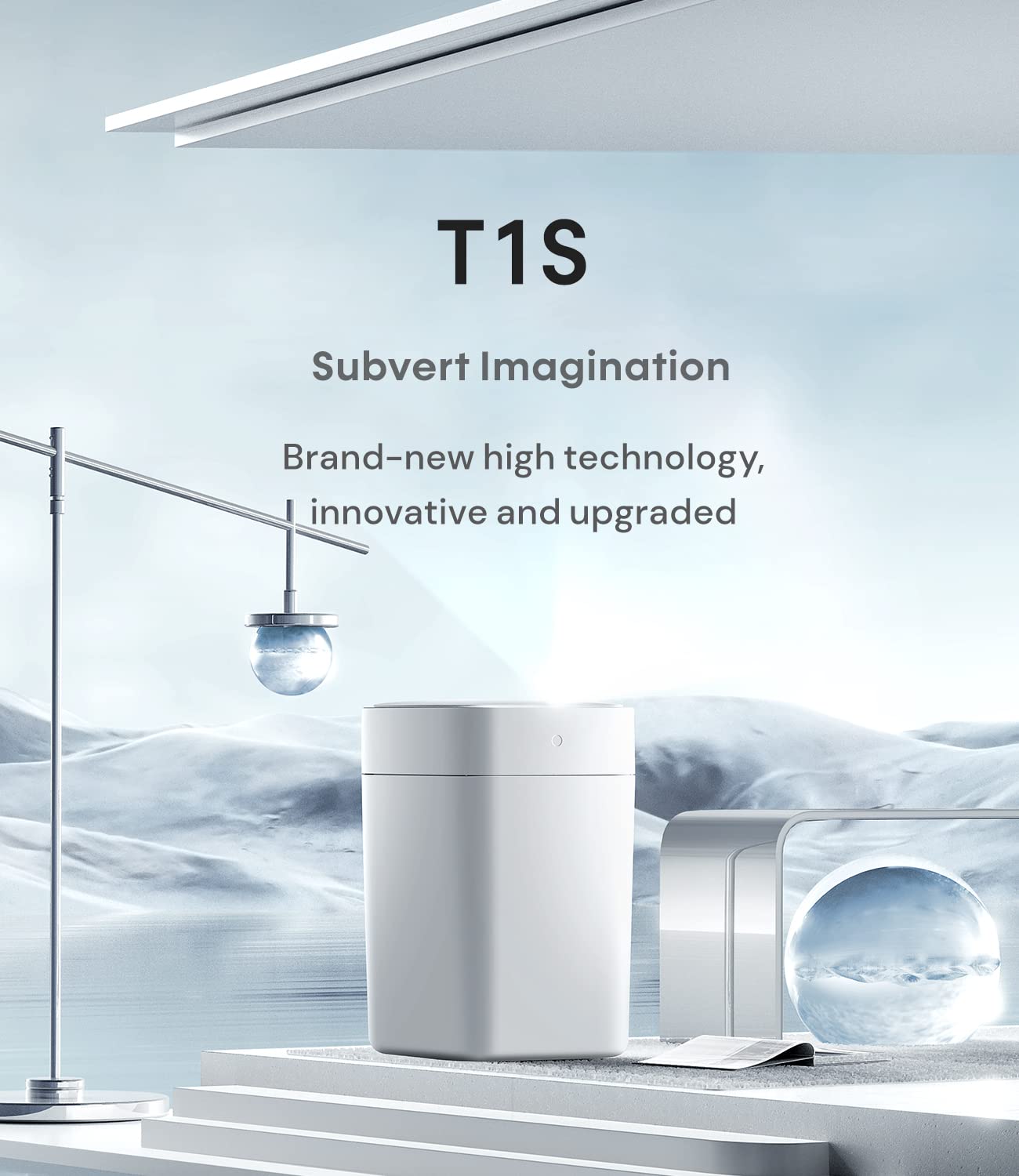 TOWNEW T1S 4.1 Gallon Automatic Self-Sealing and Self-Changing, Motion Sense Activated Trash Can