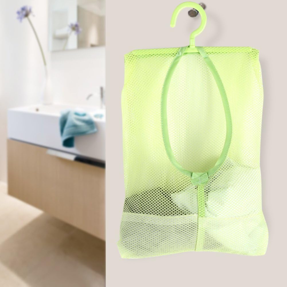 Clothespin Bag, Multi Purpose Hanging Mesh Storage Bag Clothespin Bag with Hanger for Socks